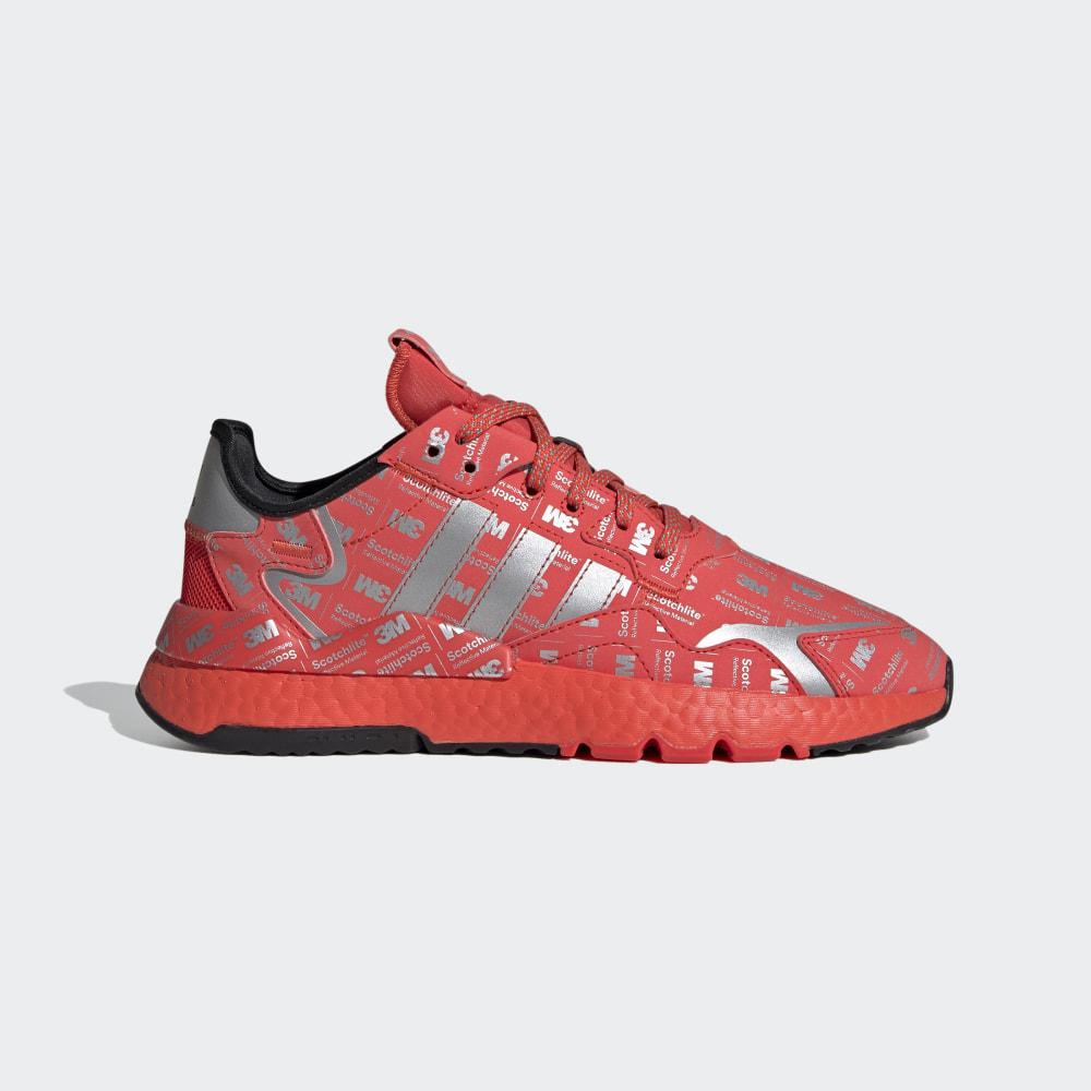 Adidas Men's Nite Jogger Originals Shoes Red/Silver Metal/Red Ireland FV3621